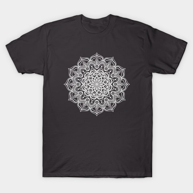 White mandala T-Shirt by FlyingWhale369